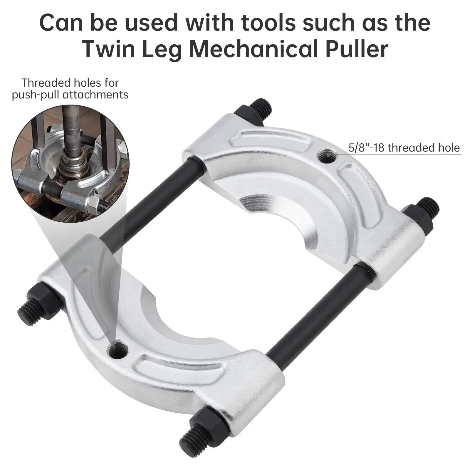 Heavy Duty Bearing Puller And Gear Pinion Splitter with 1/2 to 5-3/4 inch jaw spread and 6 inch chrome plated gear for automotive use