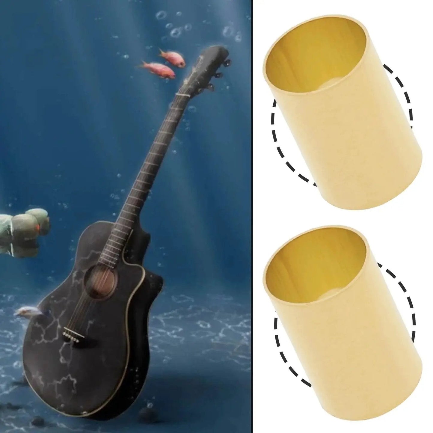 Guitar Brass Pot Sleeves 10 Pcs 6.35 Mm Outer 6.04 Mm Inner 9.5 Mm Length Convert Split Shaft Pots To Solid Shaft Potentiometers