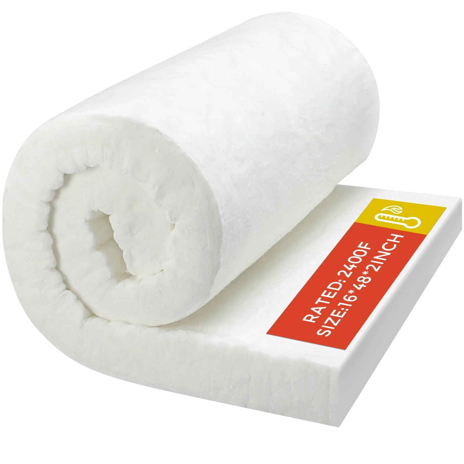 Ceramic Fiber Insulation Blanket for Forge and Kilns Fanfanwin, 2 Inch Thick by 16 Inch by 48 Inch, Fireproof Baffle Rated to 2400F