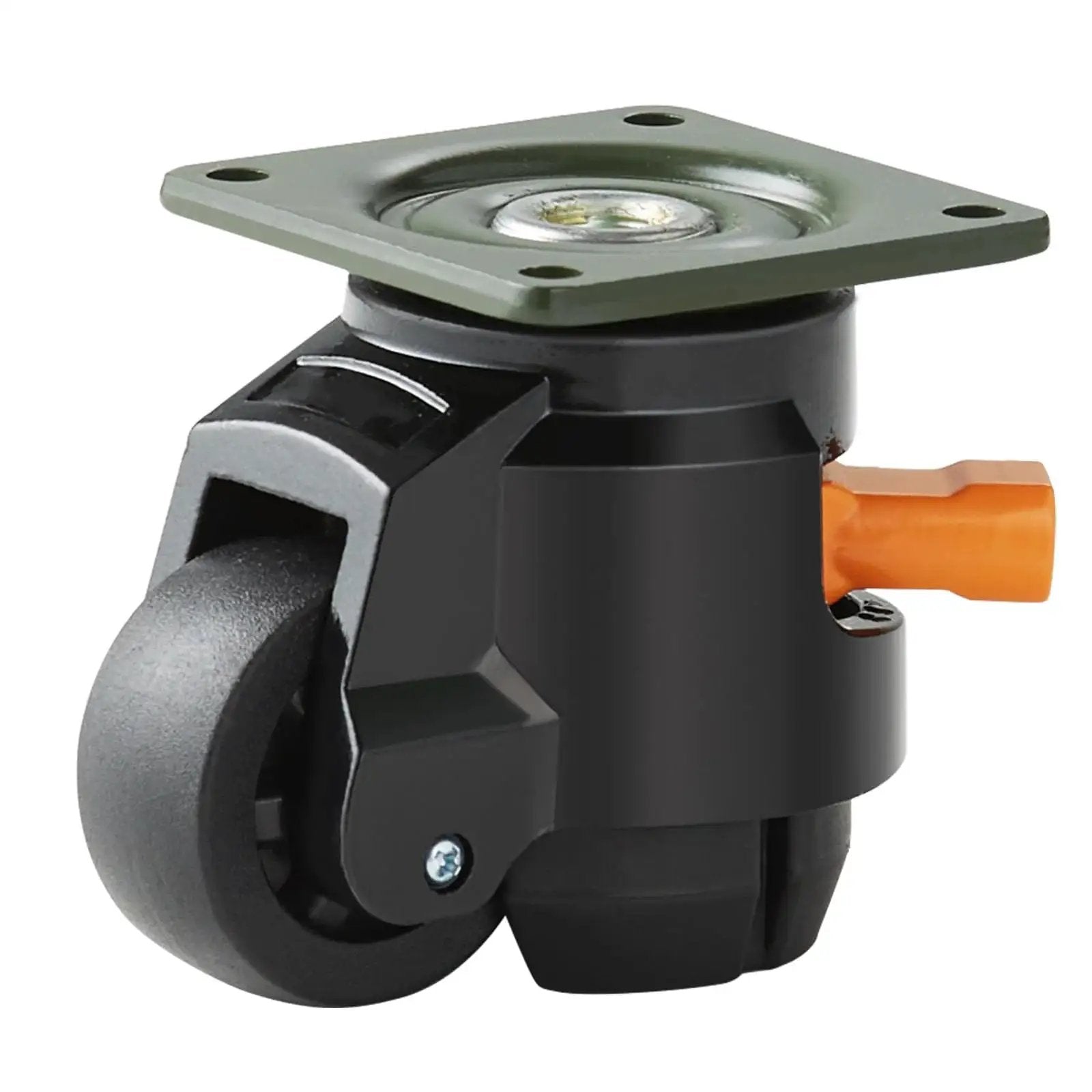 Leveling Casters Set Of 4 With Height Adjustable Handles, Heavy Duty 360 Degree Swivel Wheels, 2 Inch Diameter, 1100 Lb Total Load Capacity