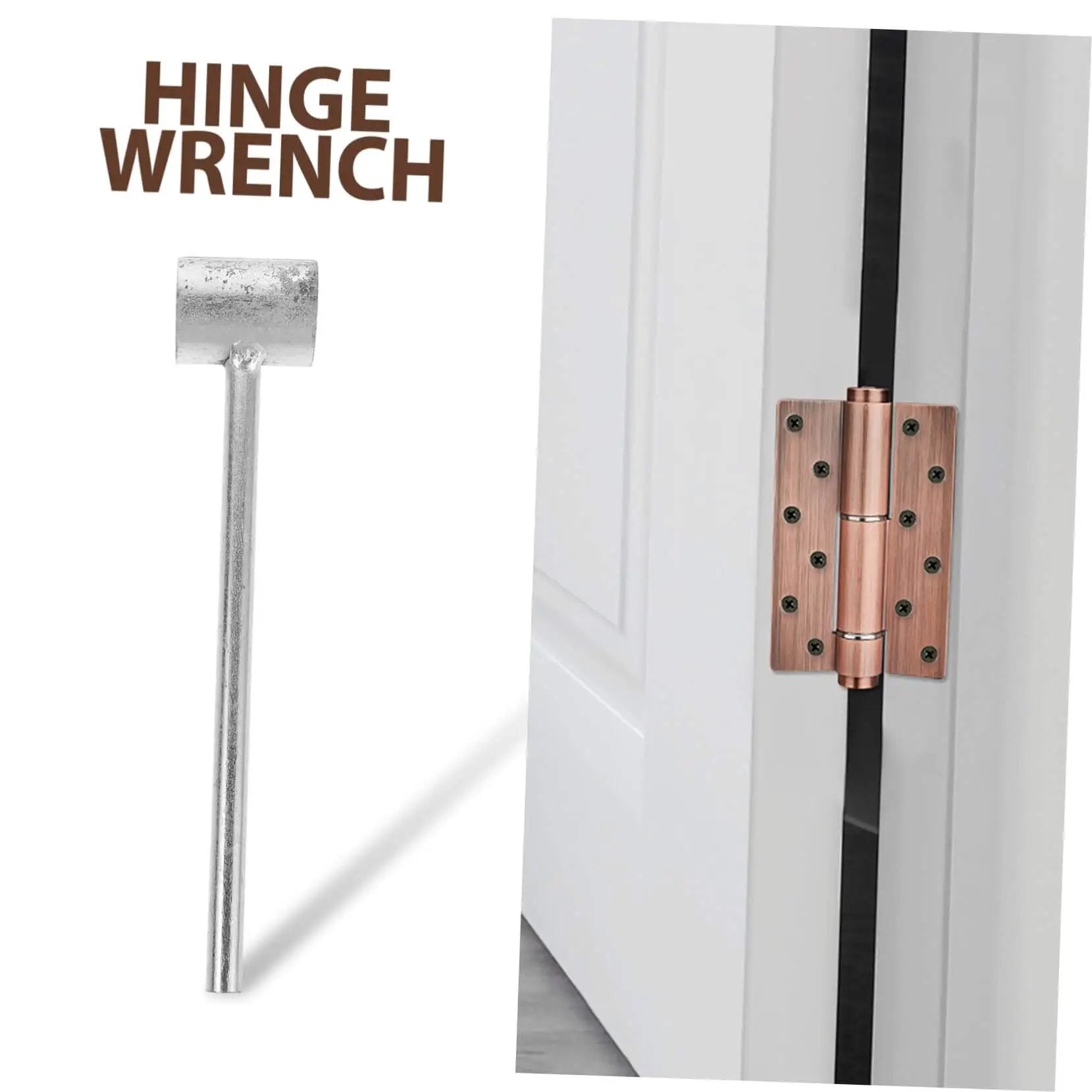 Adjustable Hinge Repair Spanner Tool For Door Gap, Single Head Design, shown with door hinge installation