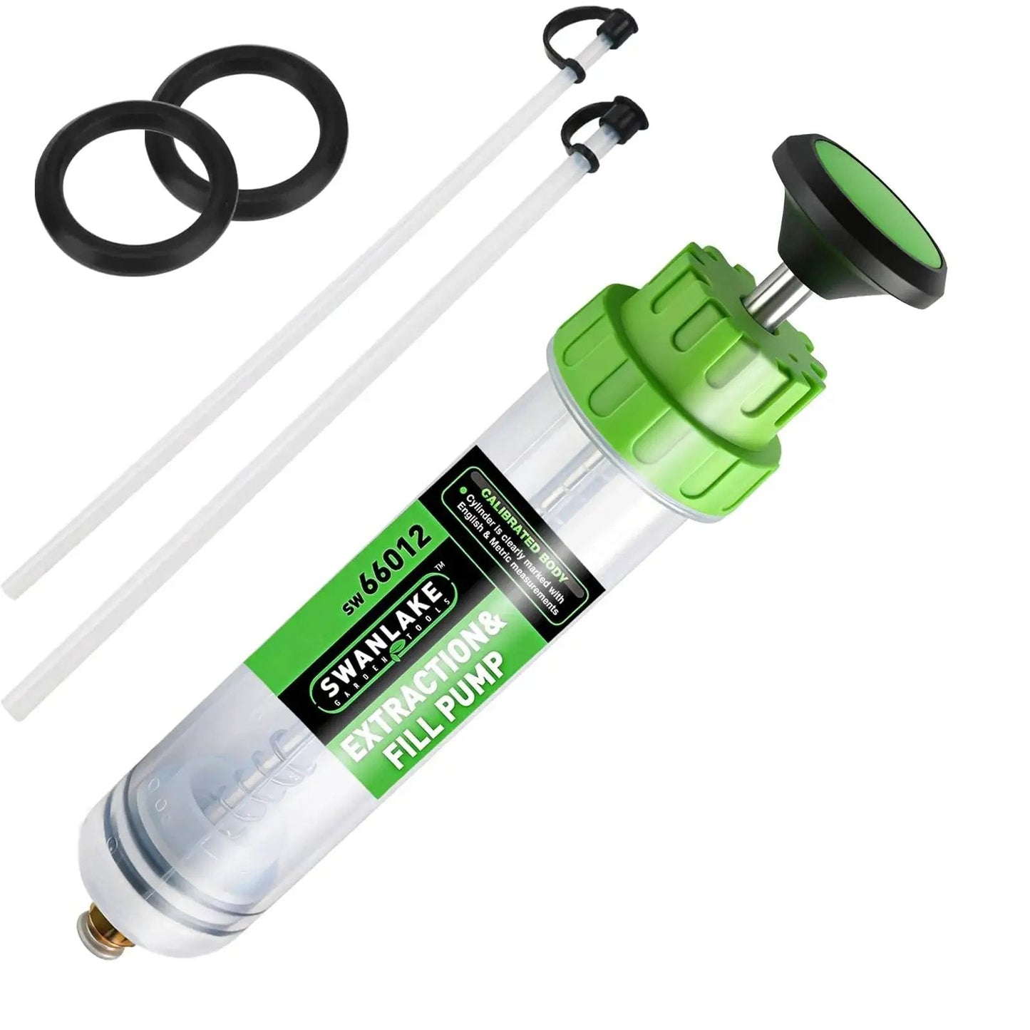200cc Fluid Extractor Pump For Car Fluids Extraction And Manual Suction Transfer with green handle and two white tubes
