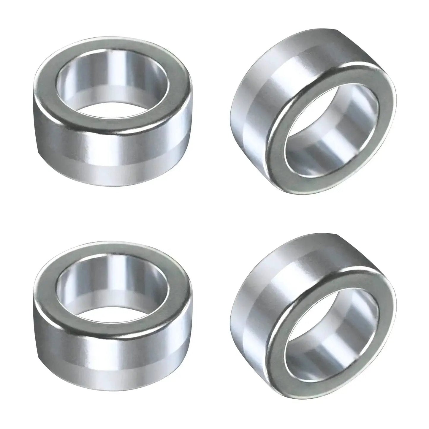 4 Pack Billet Aluminum Steering Shaft Bushings For Dodge Ram Cummins Mopar showing four metal bushings side view