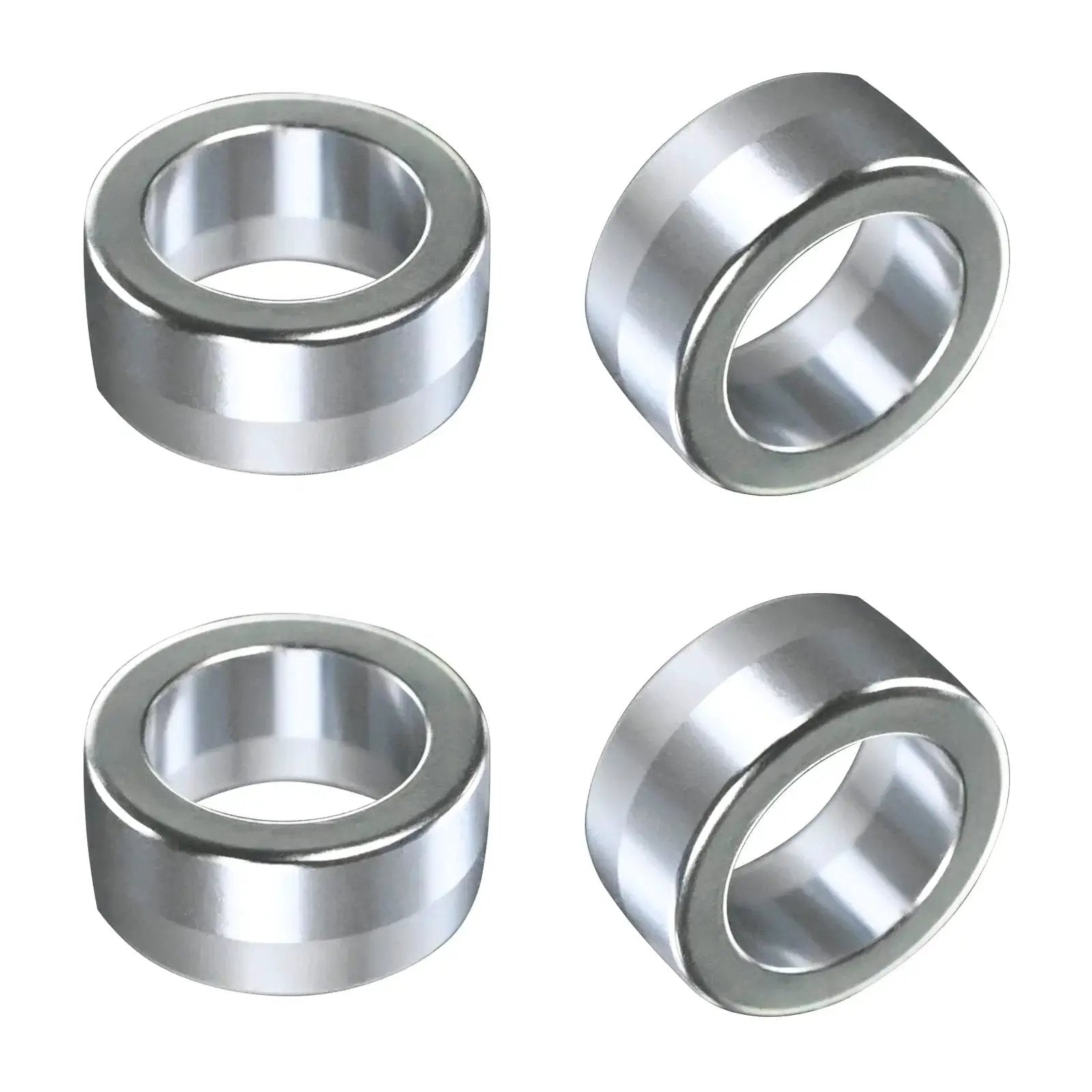 4 Pack Billet Aluminum Steering Shaft Bushings For Dodge Ram Cummins Mopar showing four metal bushings side view