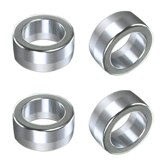 4 Pack Billet Aluminum Steering Shaft Bushings For Dodge Ram Cummins Mopar showing four metal bushings side view