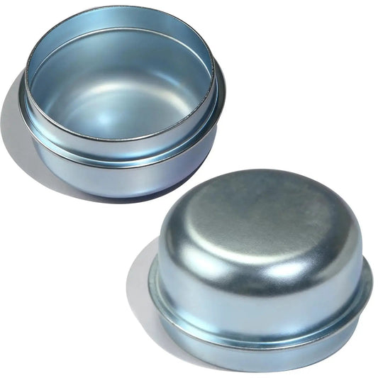 Two Pack 1.98 Inch Trailer Hub Dust Caps For EZ Lube And Standard Axles Bearing Center Replacement Grease Caps, zinc-plated