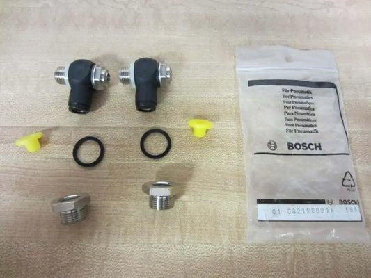 Throttle Check Valve 0821200216 Pack of 2 for Pneumatic Flow Control and Backflow Protection with accessories and packaging