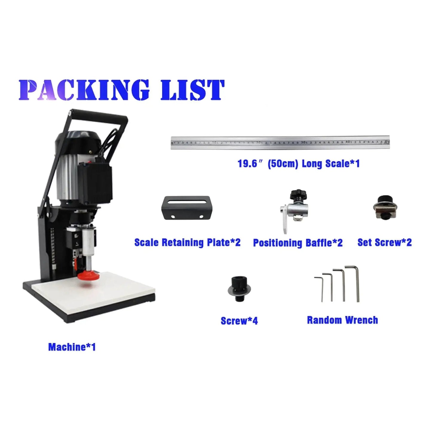110V Pneumatic Hinge Boring Insertion Machine With Single Head Portable Electric Hinge Drill for Cabinets Packing List