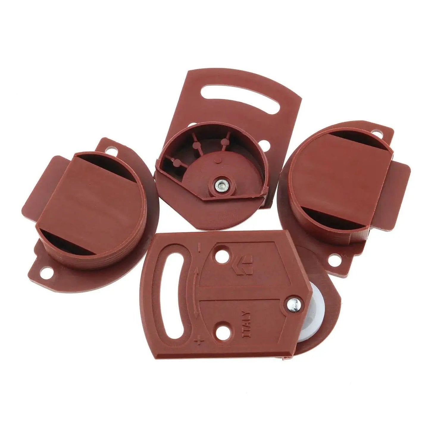 Two Pairs Classic Wardrobe Sliding Door Roller Gear Track Panel Internal Kit With Nylon Silent Pulleys, brown plastic