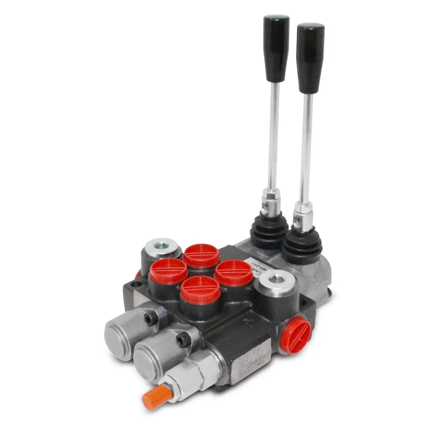 Open Center Monoblock Hydraulic Directional Valve With Two Spool, 11 GPM Flow, 3625 PSI Max, SAE Ports, double acting, close-up view