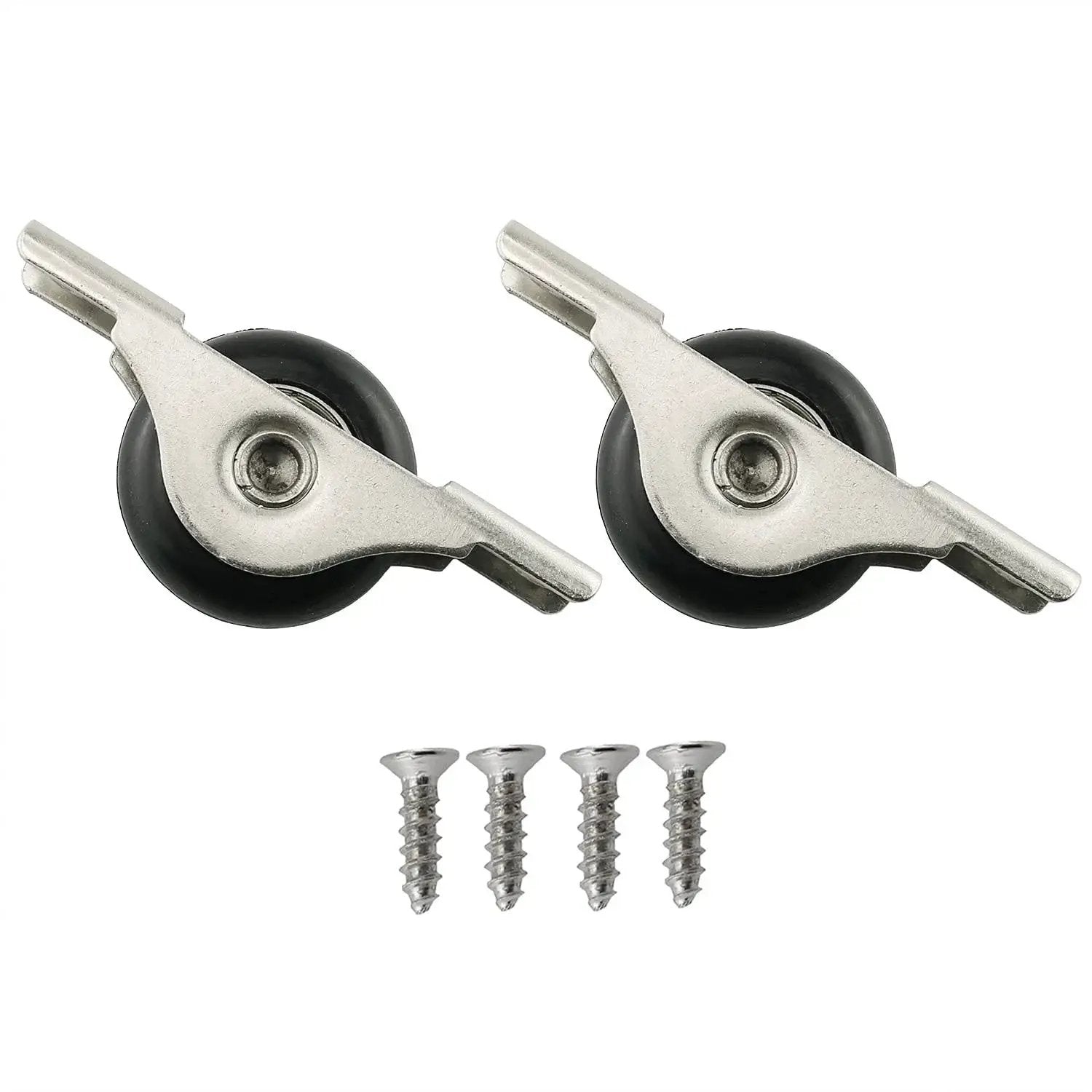 2 Pcs Nylon Wheel Sliding Door Roller 29mm Diameter With Stainless Steel Shell And Screws Black Window Weight Pulley For Doors Cabinets And Windows Durable Single Wheel Pulley For Sliding Panels Easy Glide And Long Lasting Performance shown with screws