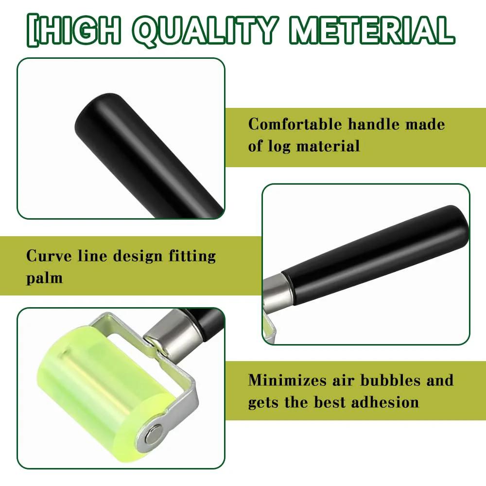 High quality material of Pro Grade Car Sound Deadening Roller Tool For Seam Rolling And Heat Abatement Mat Installation with rubber wheel and wood handle