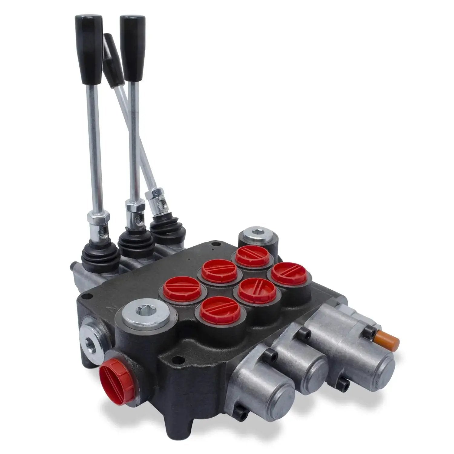 Monoblock 3 Spool Hydraulic Directional Control Valve With Single Float, 21 GPM Flow Rating, Rear Position Detent Float Lock