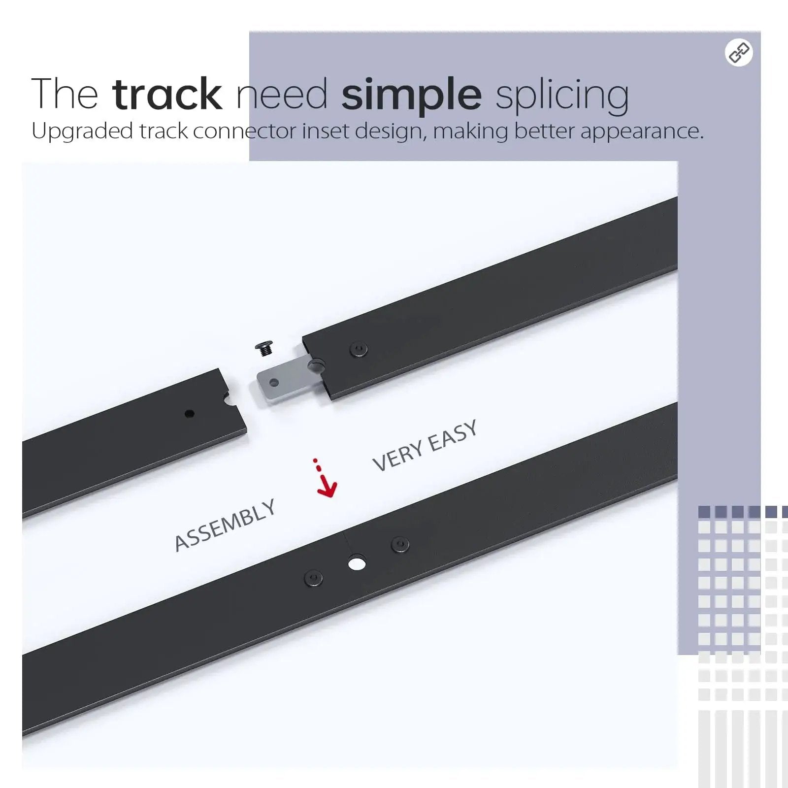 Close-up view of assembly process for 64 Inch Bifold Barn Door Hardware Track Kit For Four 15 Inch Closet Doors, black finish