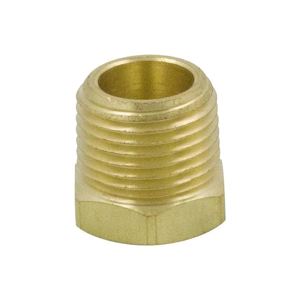 Brass Pipe Fitting Hex Bushing One Half Inch NPT Male To Three Eighth Inch NPT Female Adapter 1200 PSI Pack Of 2 Legines