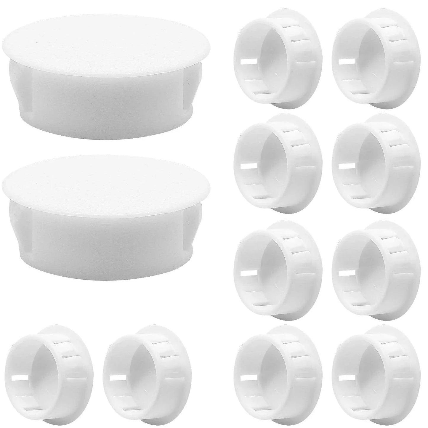 50 Pcs White Plastic Hole Plugs Set For Furniture And Panels Half Inch Round Flush Mount Snap In Hole Plugs Fits 13mm Holes Ideal For Tables Chairs And Cabinets Clean Finish And Easy Coverage