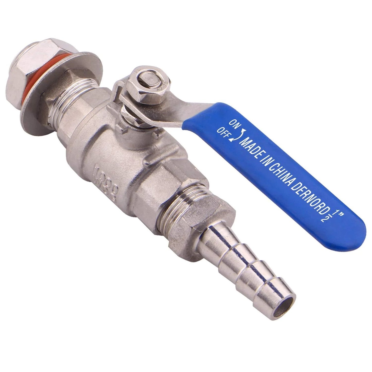 Stainless Steel One Half Inch Ball Valve Weldless Bulkhead For Home Brew Kettle One Half NPT To One Half Barb Hose Full Port 1000 PSI