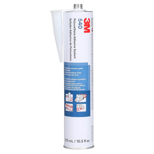 Polyurethane Sealant 540 White 10.5 fl oz Cartridge Case of 12, One-Component Moisture-Curing Elastic Seal for Construction Automotive Industrial