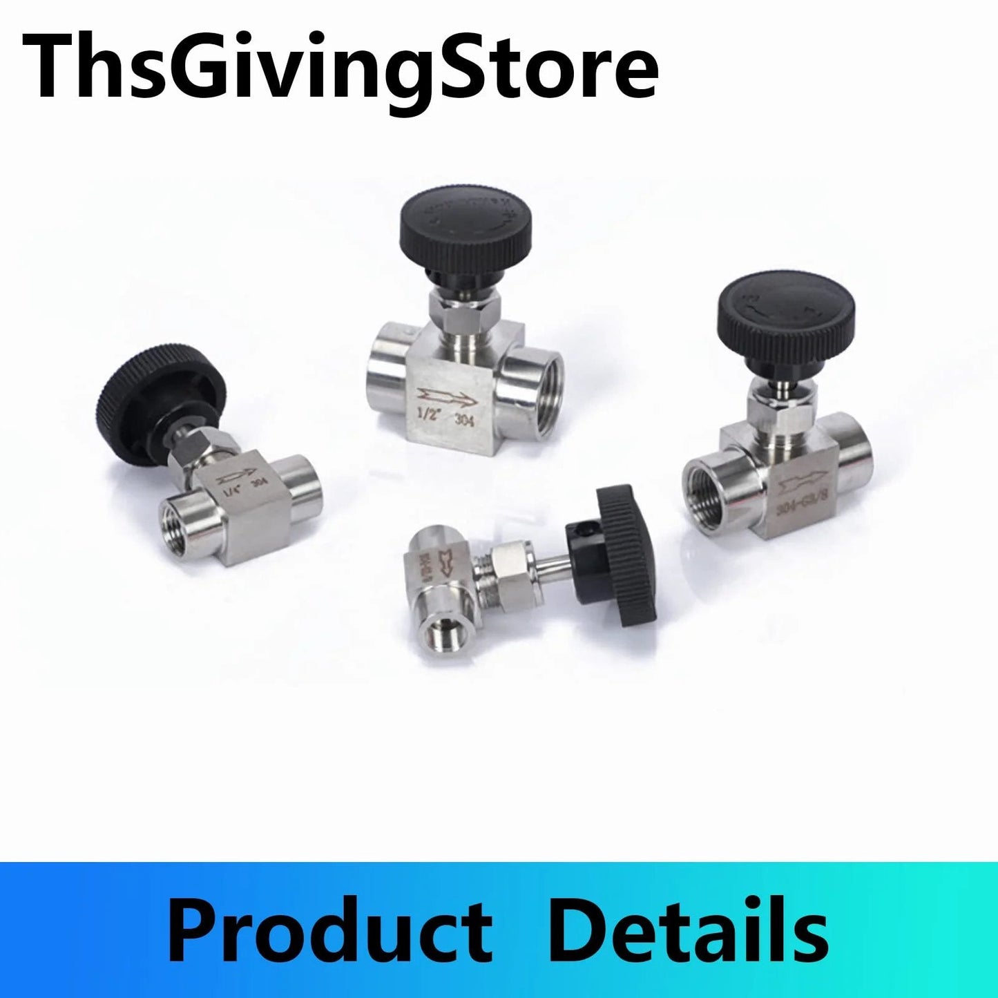 Stainless Steel 304 G Female Needle Valve With Flow Control For Water Gas Oil 1/8 1/4 3/8 1/2 Inch Thread Options Ferrule Straight