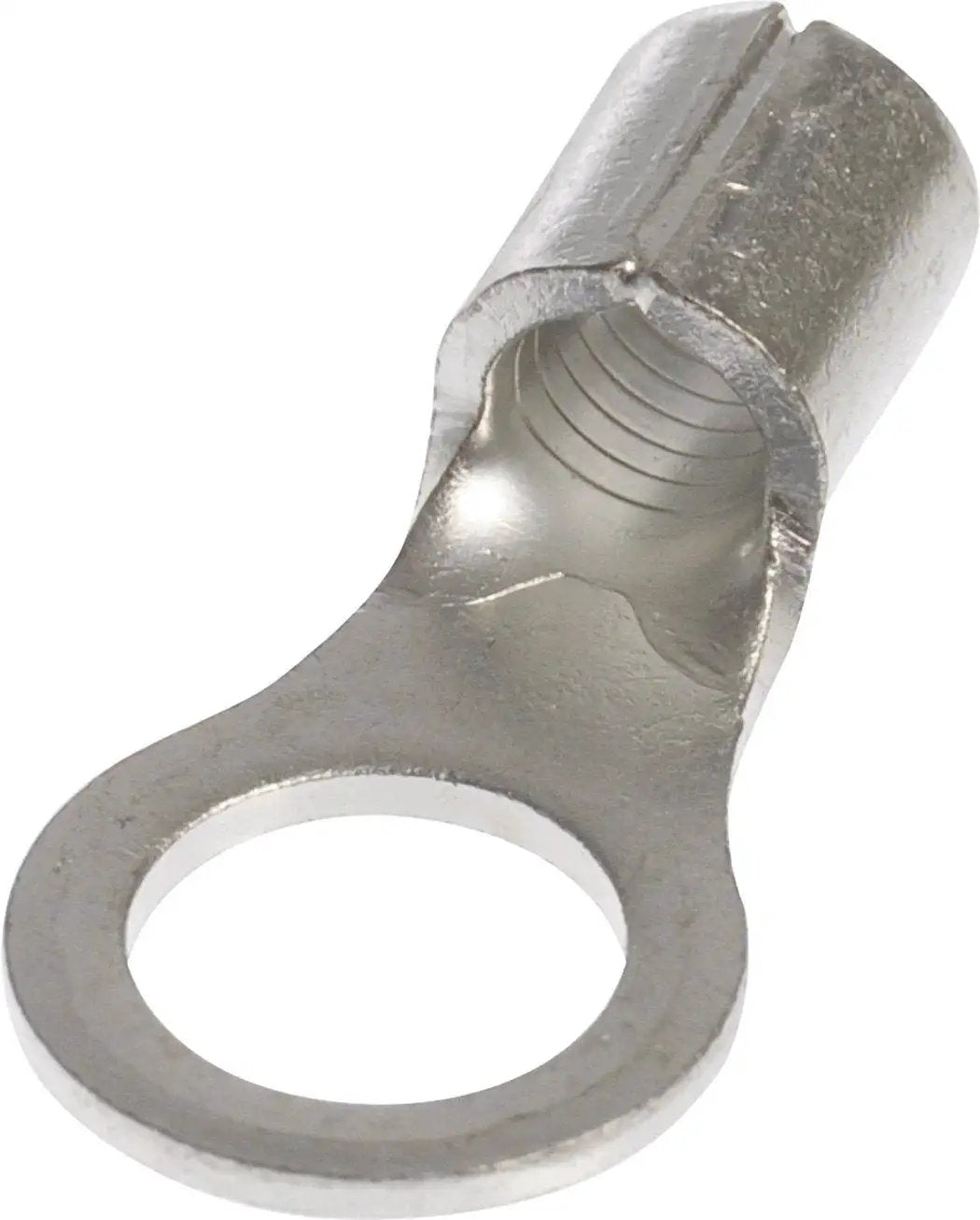 Close-up of push-on terminal disconnects for 6 gauge wires 3/8 inch stud size vinyl insulated male and female quick disconnects 10-pack.