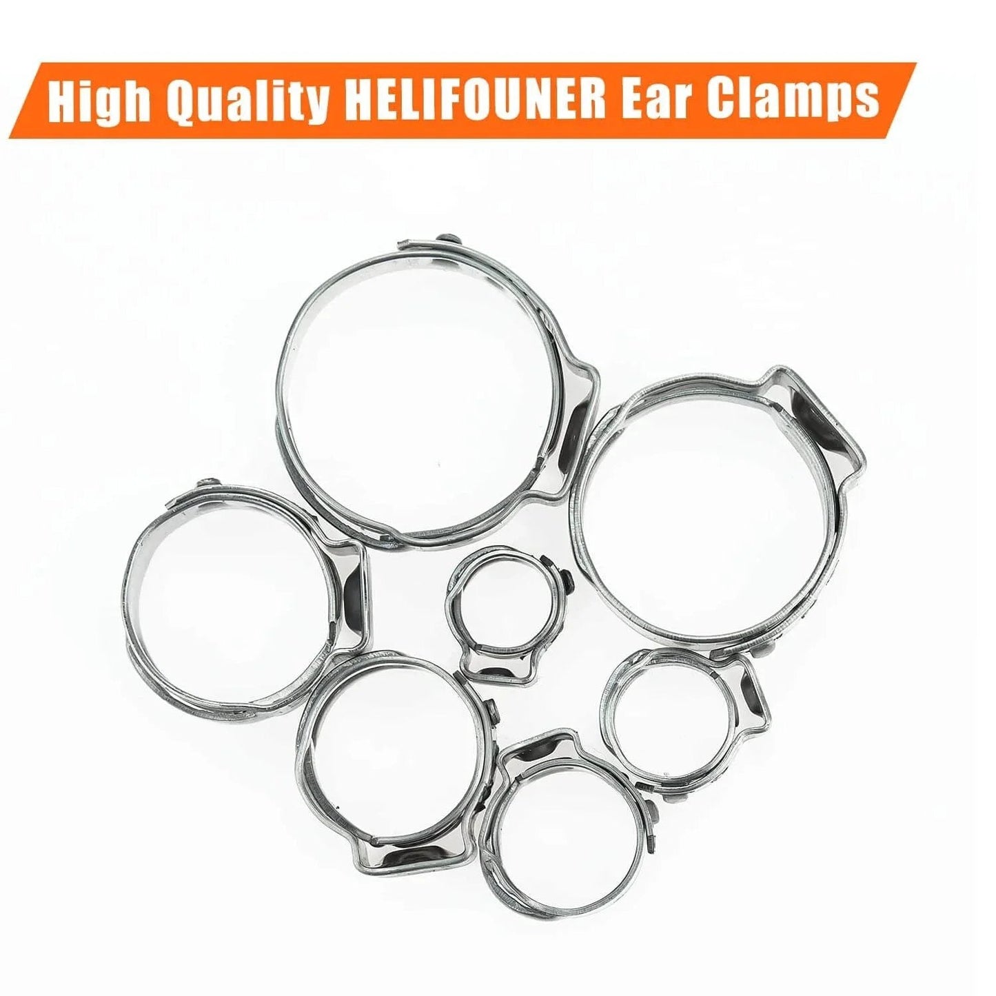 40 Pieces 15.3 To 18.5mm 304 Stainless Steel Single Ear Hose Clamps Set For Automotive Plumbing And Industrial Machinery Corrosion Resistant