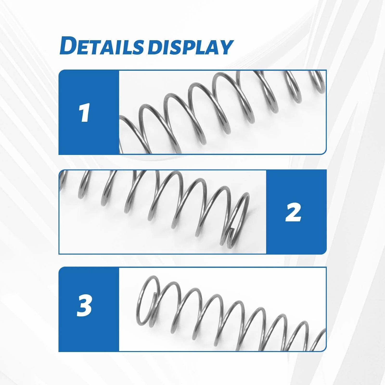 Close-up images of stainless steel spring for Spring Check Valve 072524 for Pentair Ortega Pool System.