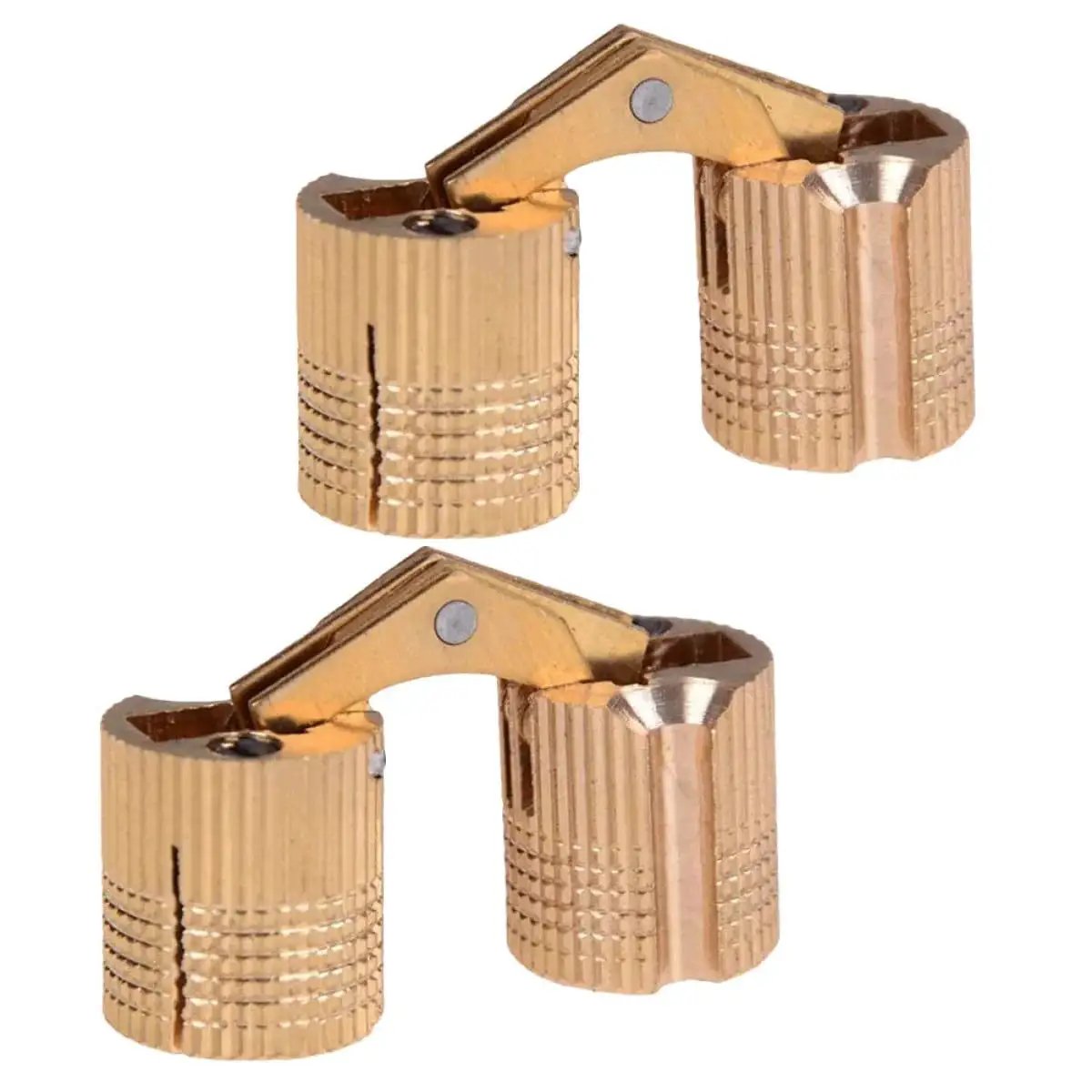 Heavy Duty Grade Copper Hidden Bracket Hinges For Jewelry Boxes And Furniture, Concealed Recessed Cabinet Door Hardware, 2 Pack