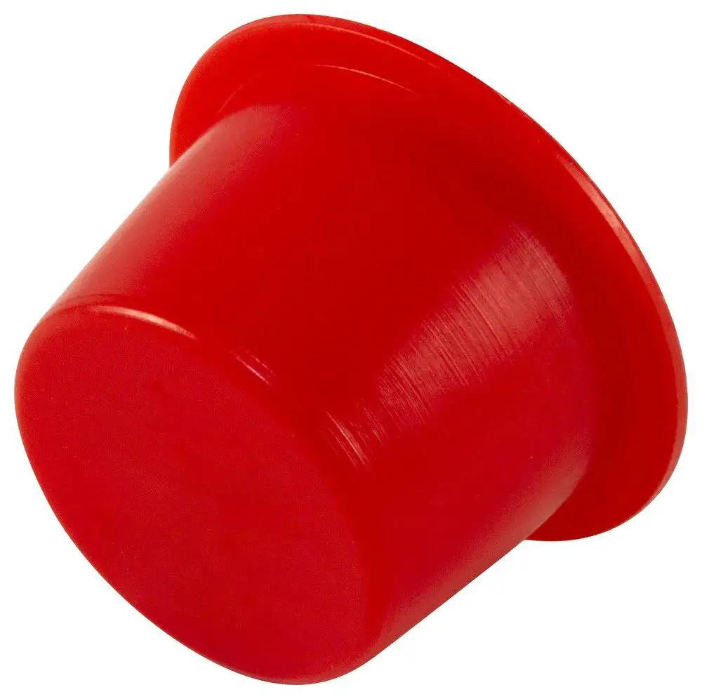 Side view of Tapered Red LDPE Cap And Plug For Protective Closures In T Series EZ Remove Dust And Moisture Seals Fits MIL Spec SAE Fittings Cap OD