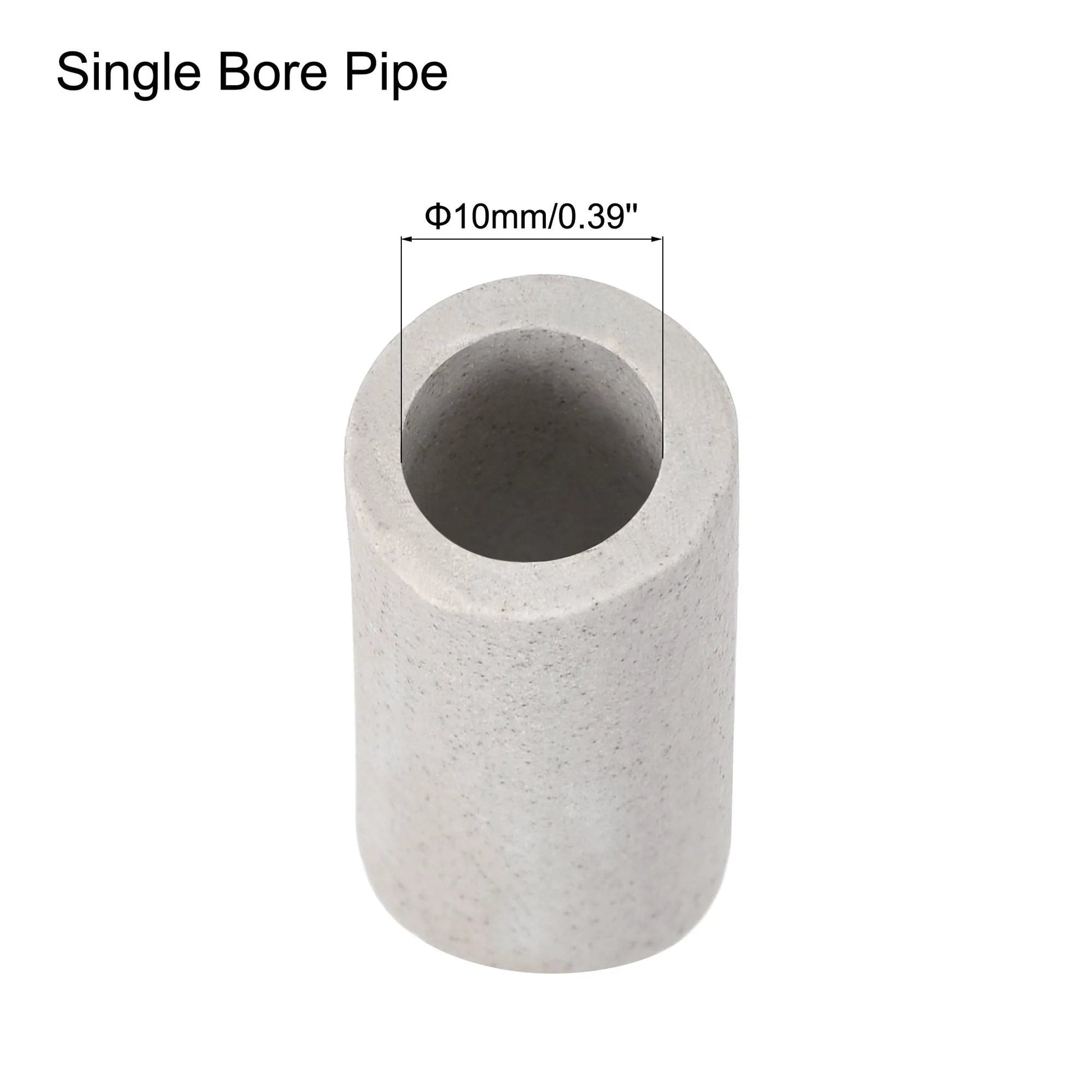 10 Pack Ceramic Tube Insulation For Electronics, DIY Friendly High Temp Tubes 30mm Long, 10mm Bore, gray single bore pipe