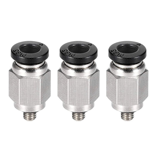Straight Pneumatic Quick Connect Fittings For 4mm Tube OD M3 Male Thread Plug and Play Push To Connect Air Hose Fittings 3 Pack
