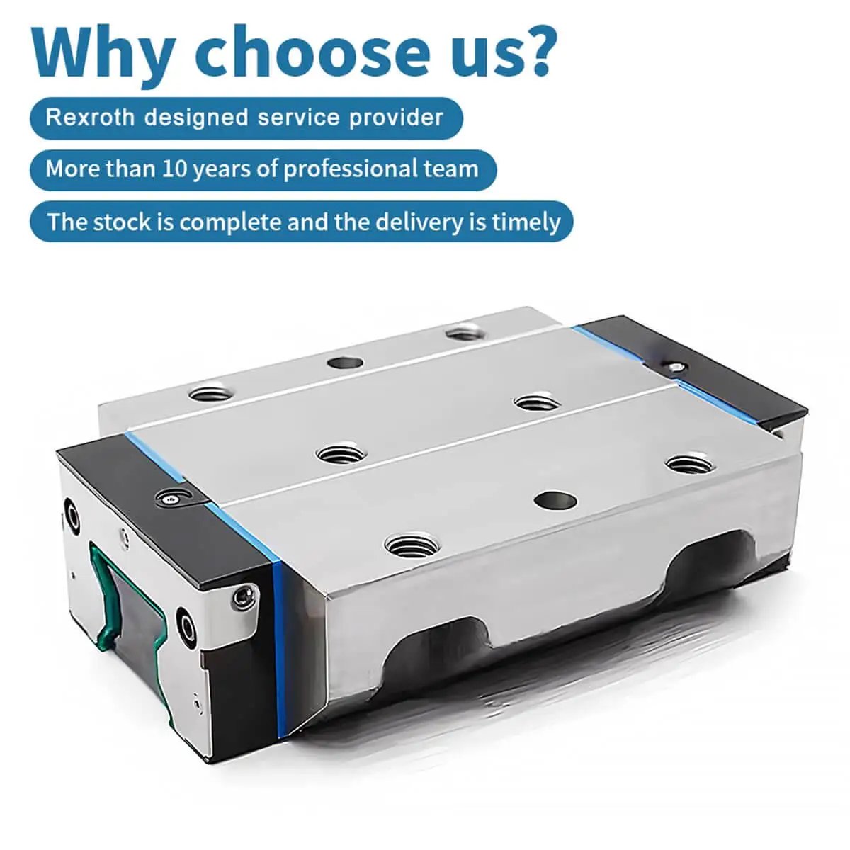 Single Slider Block R18536312X, compact slide unit with sealed ball bearing, precision guide compatible, low friction