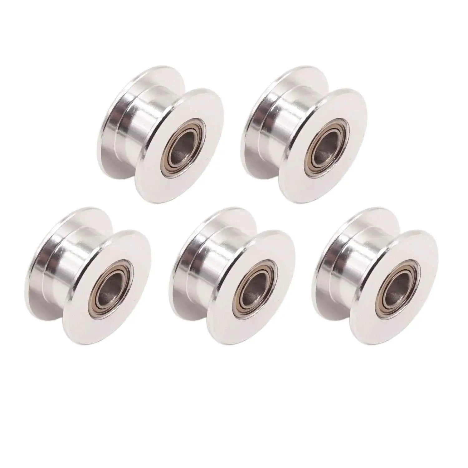 Toothless GT2 Idler Pulley 20 Outer Grooves With 5mm Bore For 6mm Width Timing Belt Aluminum For Smooth Belt Guiding And Tensioning In 3D Printers And CNC Machines This Durable Rust Resistant Aluminum Part Comes In A 5 Pack For Easy DIY Upgrades