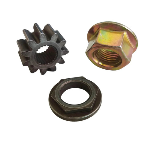 3 Pack 717-1554 Steering Shaft Pinion Gear And Bushing With Blade Lock Nut For LT1040 LT1042 LT1046 LTX1040 And MTD Lawn Mower Models Including RZT50 RZT54 RZT42 And 600 And 800 Series Riders