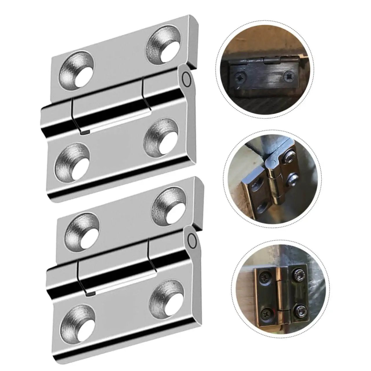 Heavy Duty 304 Stainless Steel Door Hinges Two Pack Industrial Grade Adjustable Cabinet And Door Hinges in use and installed
