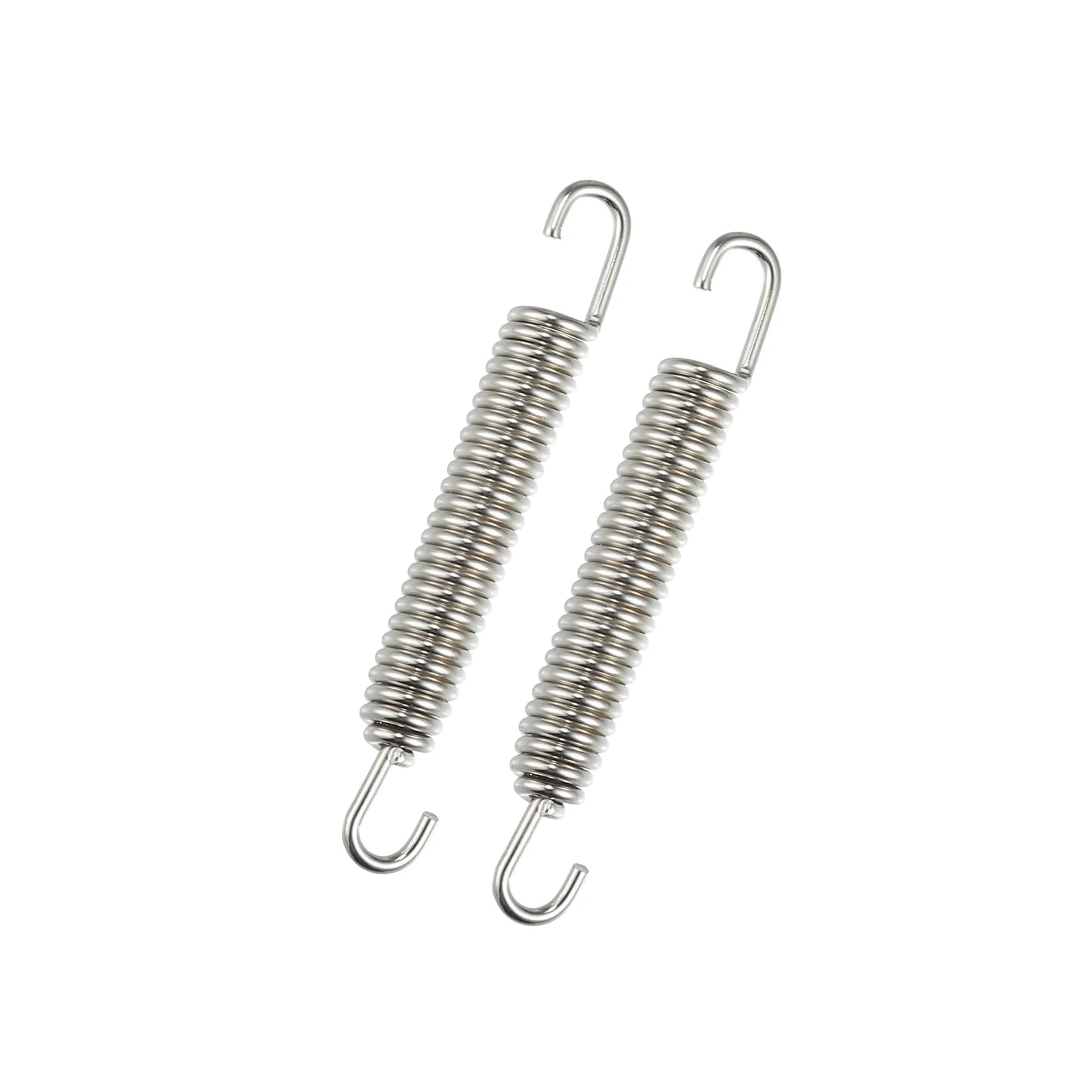 Must Have Universal Motorcycle Exhaust Pipe Spring Set, 2 Pieces, 80mm Total Length, 58mm Spring, 9mm Diameter, 7mm Hook Width, Stainless Steel