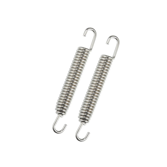 Must Have Universal Motorcycle Exhaust Pipe Spring Set, 2 Pieces, 80mm Total Length, 58mm Spring, 9mm Diameter, 7mm Hook Width, Stainless Steel