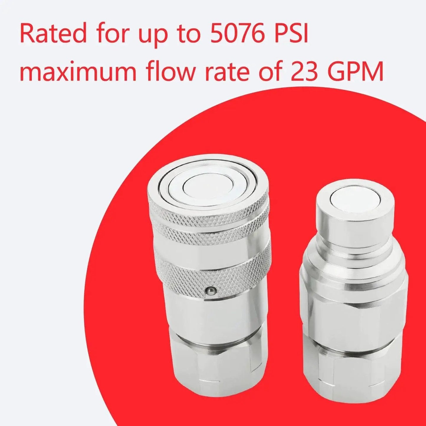 2 Sets Flat Face Hydraulic Quick Connect Couplers For Skid Steer Loaders Half Inch NPT ISO 16028 With Dust Caps Male And Female 5076 PSI Rating Built Tough For Agriculture Construction And Logging Wzytshun