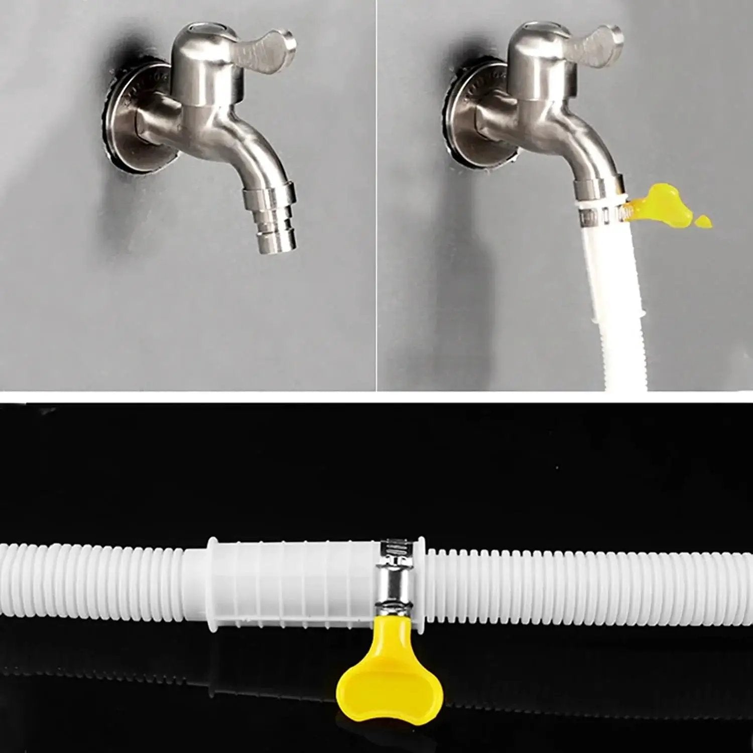 Stainless Steel Yellow Hose Clamps 10 To 16 Millimeters Adjustable Pack Of 20 for plumbing with faucet connection and yellow handle