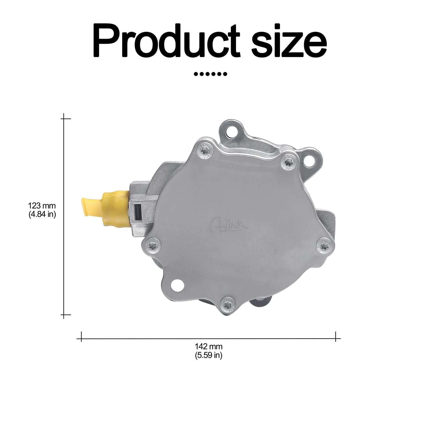 Direct Fit Brake Booster Vacuum Pump OE Replacement For Ford Edge Escape Focus Fusion Lincoln Range Rover Jaguar Land Rover 2 0L With Part Numbers LR047384 LR025601 LR039592 BB5Z2A451C AULINK shown with dimensions 123mm x 142mm