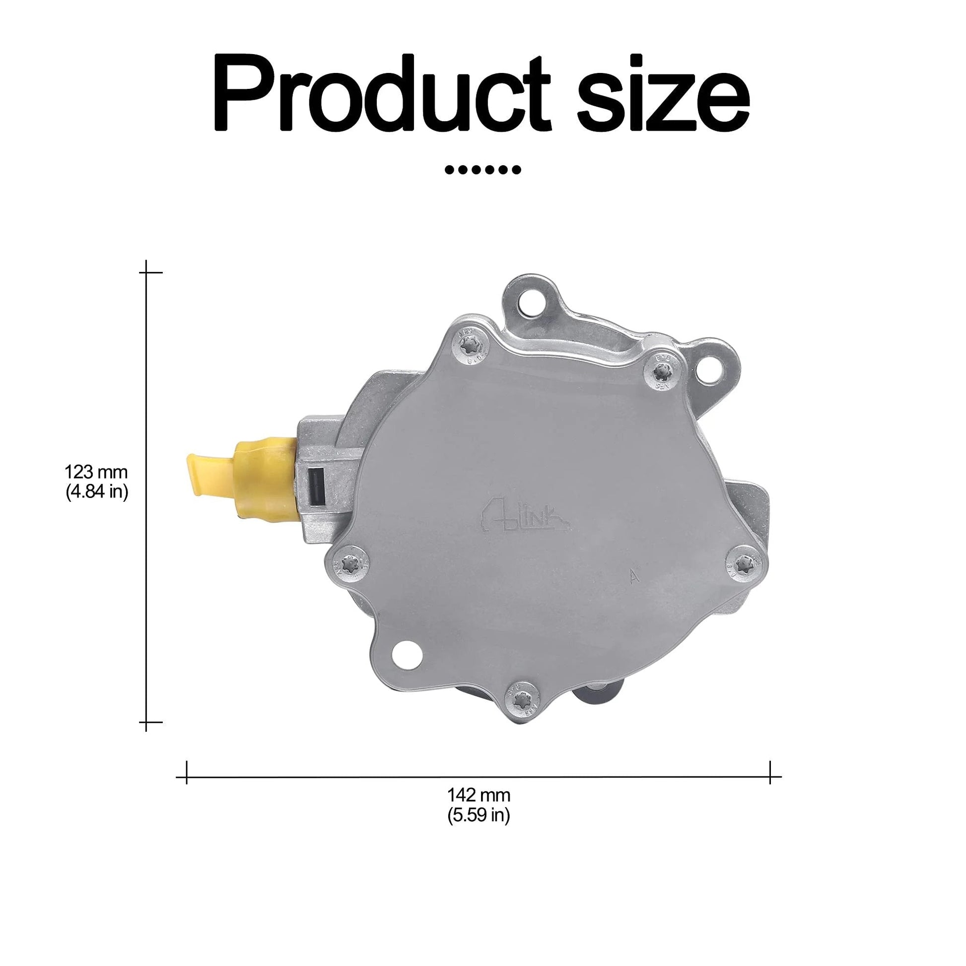 Direct Fit Brake Booster Vacuum Pump OE Replacement For Ford Edge Escape Focus Fusion Lincoln Range Rover Jaguar Land Rover 2 0L With Part Numbers LR047384 LR025601 LR039592 BB5Z2A451C AULINK shown with dimensions 123mm x 142mm