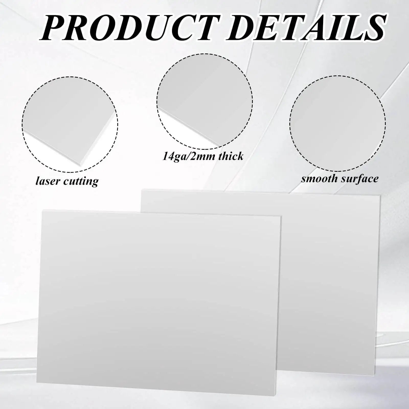 4 Pack 14 Gauge 9x12 Inch Stainless Steel Sheets 304 Cold Rolled 0.078 Inch Thick 2mm Plates product details
