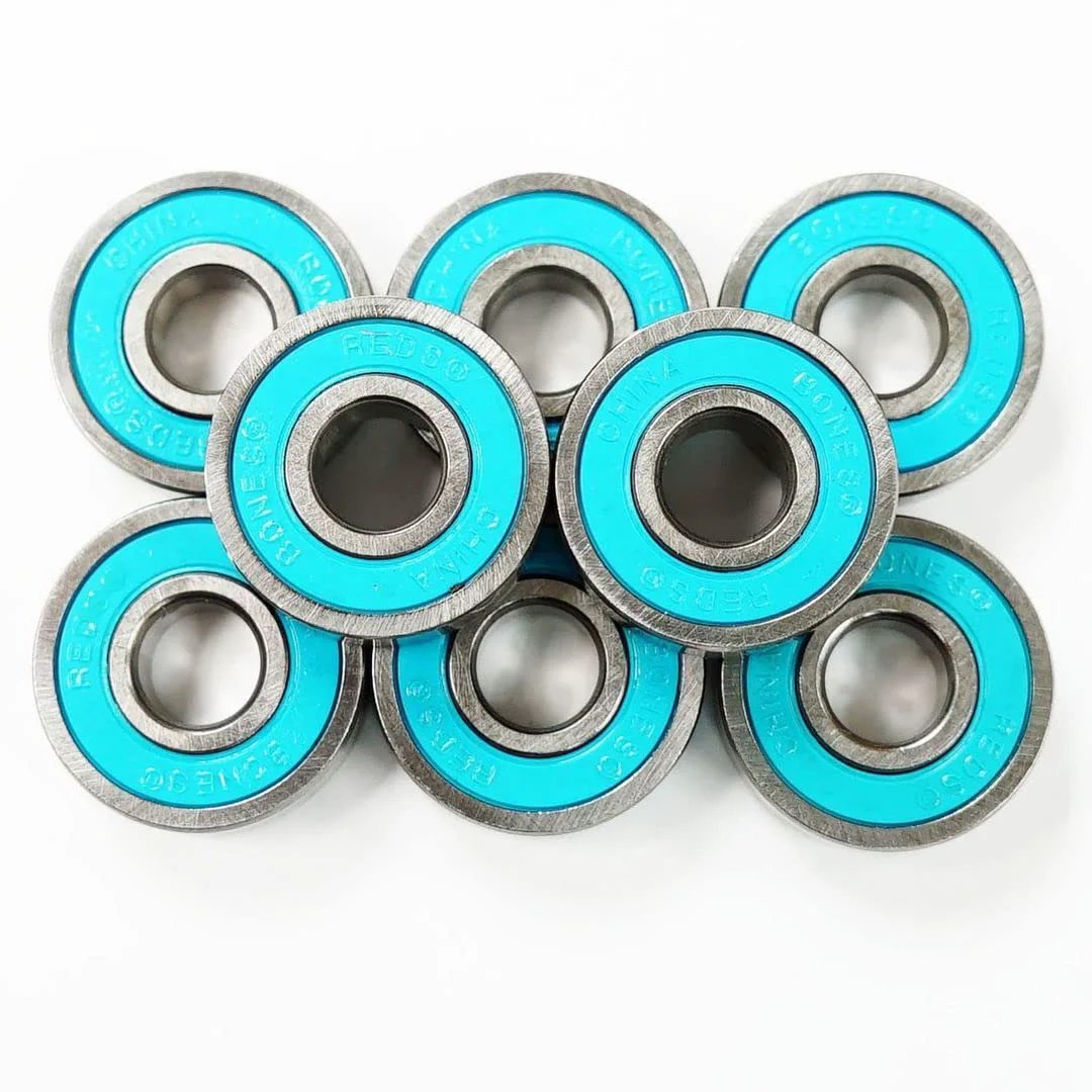 Fast Rolling Big Balls REDS Skateboard Bearings 8 Pack by Bones for Speed and Longevity Featuring 6 Percent Larger Balls