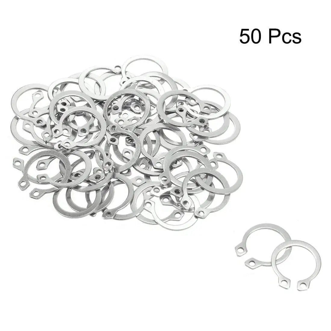 50 stainless steel 17mm External Circlips C Clip Retaining Rings for machinery shafts, easy install and long lasting