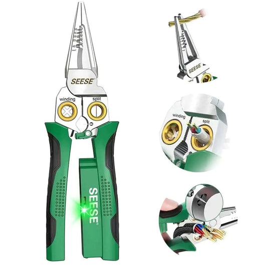 8 In 1 Wire Stripper Pliers Multi Function Electrician Tool with wire stripping, cutting, and crimping features