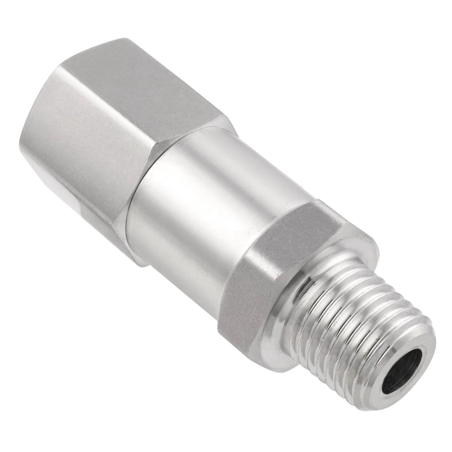 Detachable 304 Stainless Steel Check Valve One Way Non Return Valve For Water Oil Gas One Quarter Inch Female NPT Inlet To Male NPT Outlet Easy Install No Fuss Clean Corrosion Resistant High Temperature Range Minus Forty To One Eighty Celsius
