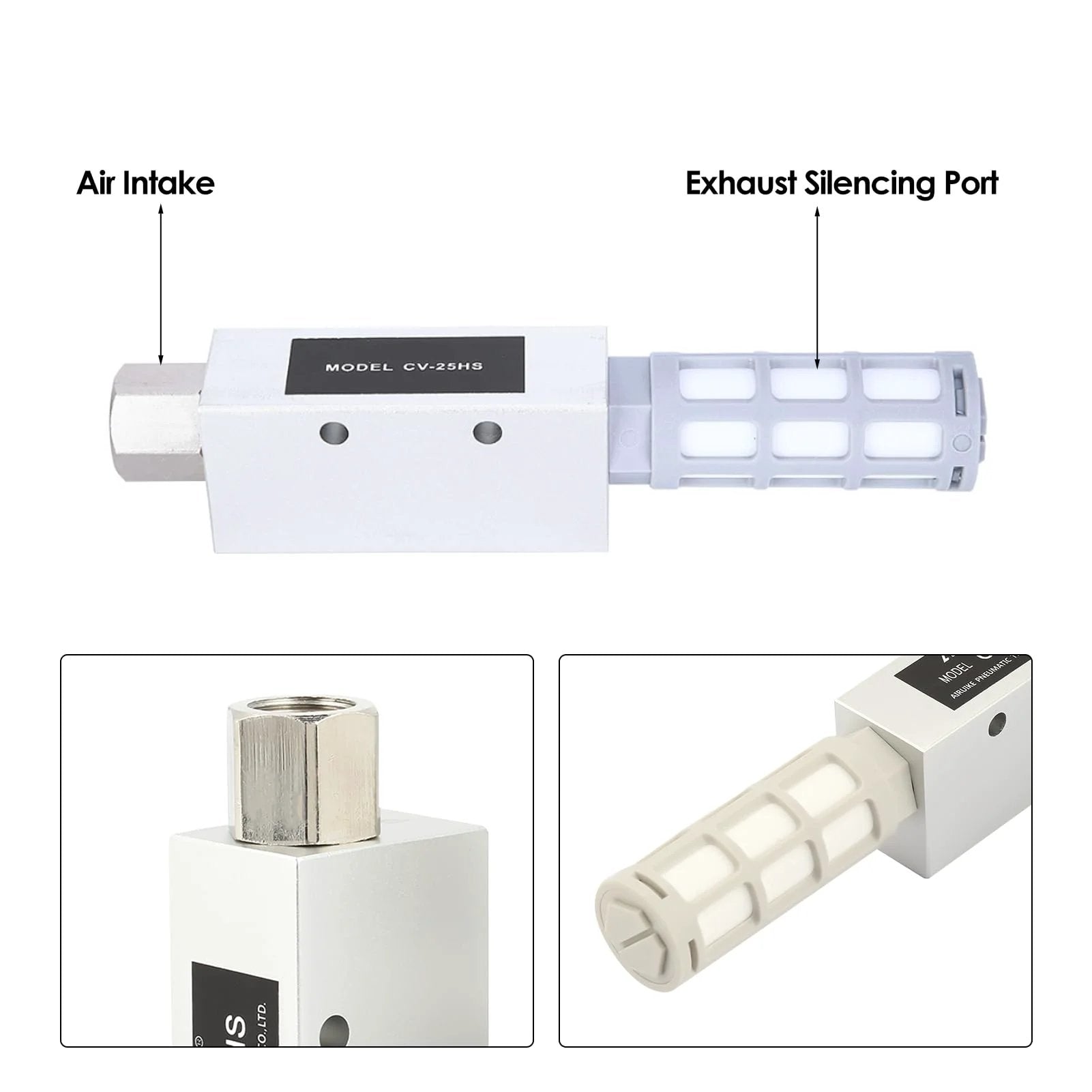 Pneumatic Vacuum Generator For Automation Compact Air Operated Venturi Vacuum Pump Aluminum Alloy Construction Easy Mounting And Maintenance Precision Threads For Secure Connections High Airflow For Industrial Gripper Systems