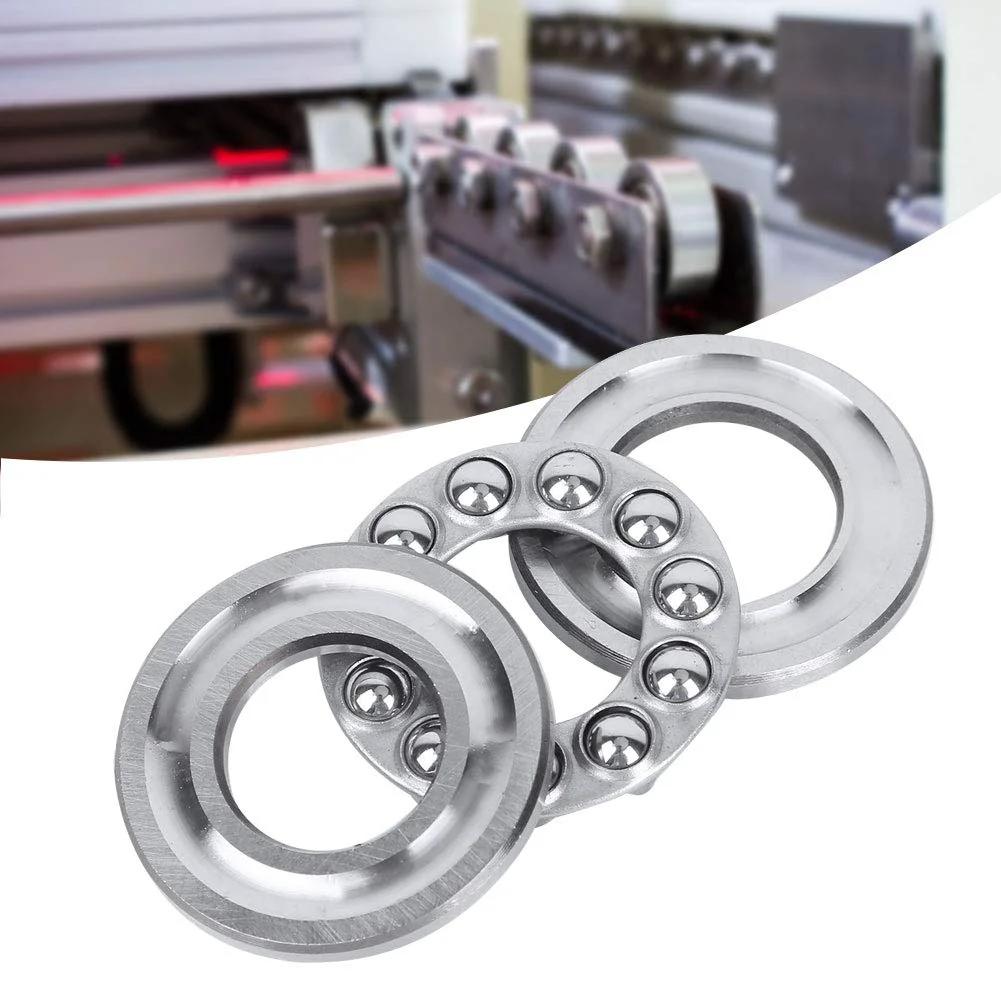 Heavy Duty Five Piece Axial Ball Thrust Bearing Set For Machinery And Equipment, Two Inch Outer Diameter, Five Eighth Inch Bore