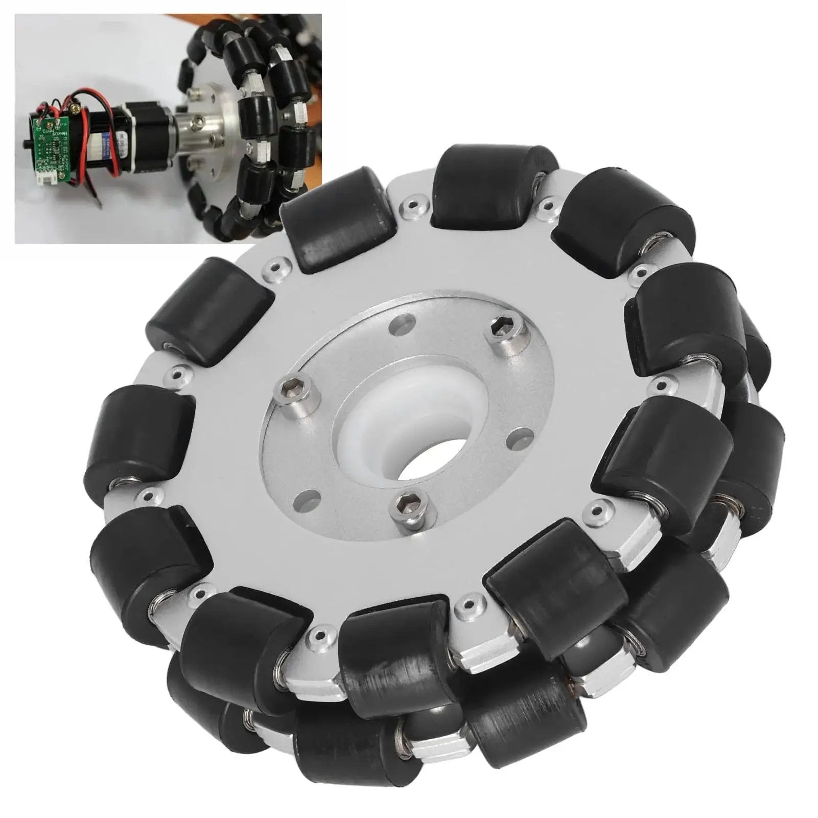 Double Aluminum Omni Wheel 127mm Premium Omni Directional Wheel With 360 Degree Rotation featuring 22 rubber rollers and 30kg load capacity