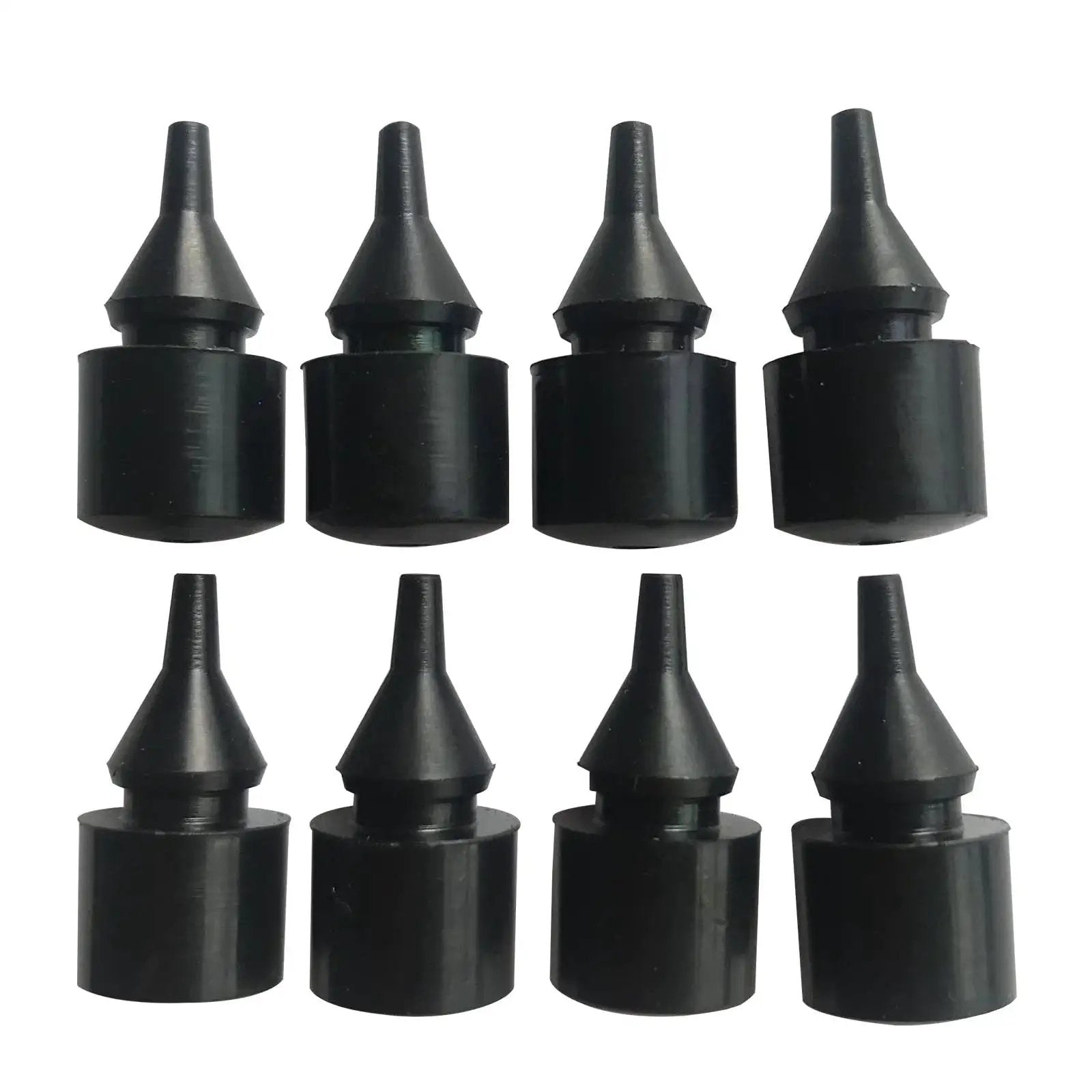 Eight Piece Fuel Tank Filler Door Rubber Bumper Set For GM Trucks And SUVs, black rubber bumpers in a set of eight