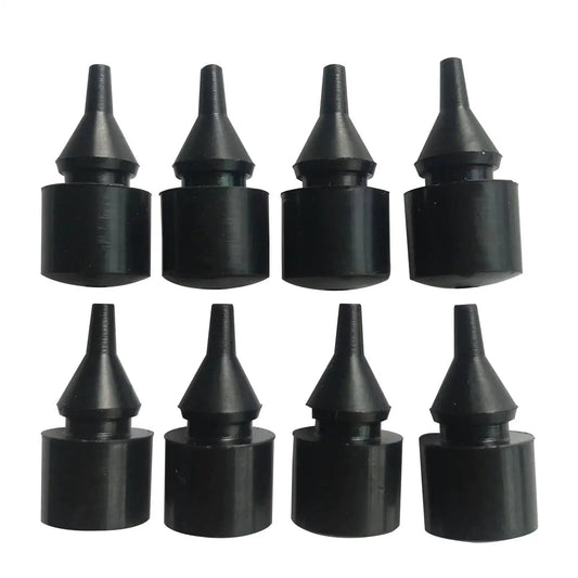 Eight Piece Fuel Tank Filler Door Rubber Bumper Set For GM Trucks And SUVs, black rubber bumpers in a set of eight